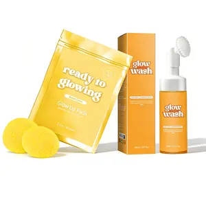 Glow Wash 150ml & FREE Turmeric Pads BeautyKit for Radiant Skin Ready to Glowing Sweet Lemon with Turmeric for Glowing Skin Facial Cleansing