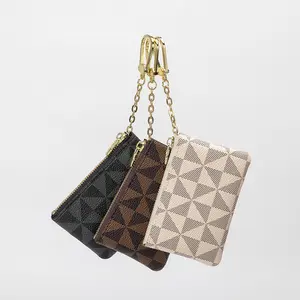 Women’s lightweight, portable small wallet with a premium feel—coin purse, lipstick holder, earphone holder, key pouch, keychain, gold accents, and other small carry items.