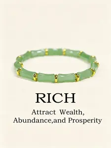 Women's Chinese Style Bamboo Knot Lucky Bracelet, Artificial Crystal Beads, Joint Design, Ideal New Year Gift, All Seasons Accessory, Elegant Jewelry Bracelet
