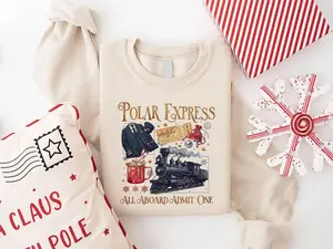 Polar Express Sweatshirt, All Aboard Admit One Crewneck, Cozy Christmas Movie Sweater, Vintage Holiday Gift