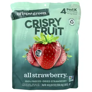 Crispy Green Crispy Fruit, All Strawberry, 4 Pack, 0.42 oz (12 g) Each