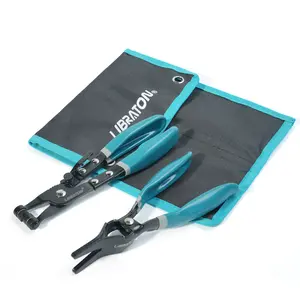 Libraton 2Counts Hose Clamp Pliers Set, with Hose Clamp Pliers, Hose Remover Pliers, Storage Pouch, Hose Remover Pliers for Fuel Oil Water Pipe, Hose Clamp Tool with Swivel for Removal and Installation fathersdaygift