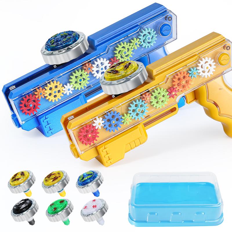 Bey Battling Top Burst Gyro Toy Set Rivalry games with 6 Spinning Top Burst Gyros 2 Toy Launchers Grip Starte, Combat Battling Game Gifts for Boys Children Kids Ages 6+(Red+Blue)