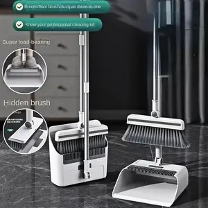 [3 in 1 Broom Mop] 3 in 1 Foldable Broom Mop Dustpan Combination Set | Household Cleaning Tool Set, Efficient Cleaning, Flexible Design, Quick Dust Removal, Good Helper for Home and Office Cleaning