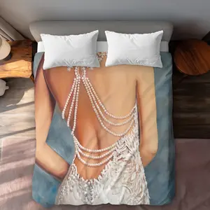 Begin Home Decor C1DCQSW02DRC63 Queen Size Wedding Dress Blue Clothes Duvet Cover - Home Decor Essentials