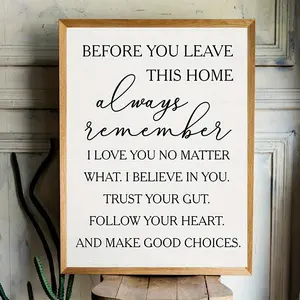 Inspirational Canvas Wall Art "Before You Leave This Home" - 30.48x40.64 cm, Frameless, Motivational Quote for Home, Office, or Hotel Decor, Room Decor