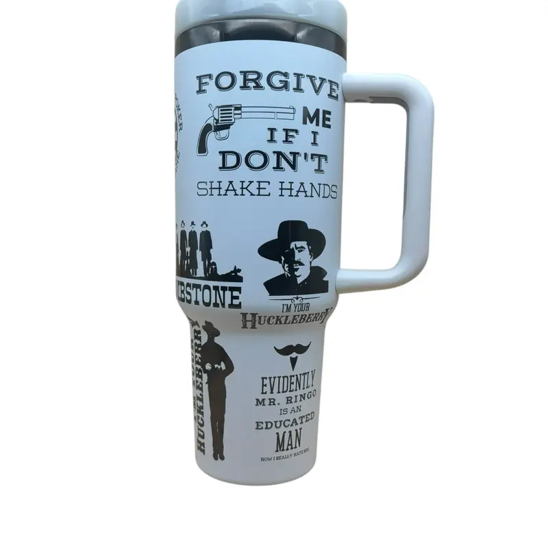 White & Black Plate Tombstone Tumbler with Unique Design and Quotes for Daily Use Bottle Drinkware Water Bottles Cup Mug Bottled Portable Washable Reusable