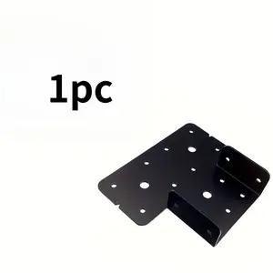 1PC Black Heavy Duty 4x4 T Type Post Beam Connector, Adjustable Top Mount Bracket for Wooden Post Pavilion Truss Installation, Without Screws