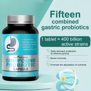 Green Natural Pure Gastrointestinal probiotic supplement capsule: 14 Probiotics for Repairing Gastrointestinal Microbial Imbalance Healthcare Fitness