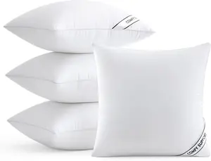 18x18 Inch Pillows Inserts, Pack of 4 Down Alternative Virgin Filling Comfy Support Throw Pillows for Sofa Couch Bed