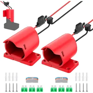 2 Packs 12V Adapter for Power Wheel Adapter Compatible with Milwaukee M12 Battery, Power Conversion Kit for Power Tool, DIY RC Toy Car, Battery Connector with Switch, Fuse, 12AWG Wire, Wire Terminal
