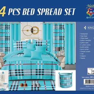 3  King Bedspread Set - 24 Pieces, 100% Cotton, Soft and Comfortable, Perfect for Bedroom Decor