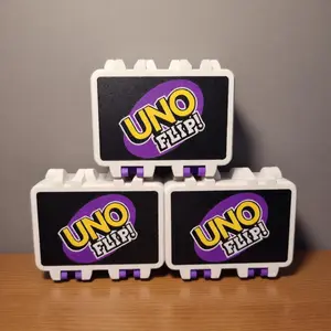 UNO Flip Card Case Durable Travel Game Organizer with Secure Latch Closure & Colorful Clips for Easy Opening Perfect for Family Game Nights & Gifts