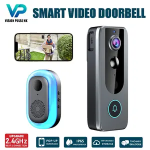 New IP65 Waterproof Wireless Smart Video Doorbell, 4000mAh Large Rechargeable Battery, 1080P HD Home Security Camera, Instant Phone Pop-up Alert, Two-Way Audio, Night Vision, Tuya App Remote Control, Indoor Outdoor Weatherproof