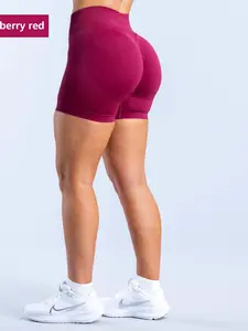 DF Mid-Low Waist High-Elasticity Matte Nylon 3-Section Waist Ruched Butt-Lifting Seamless 3-Quarter Sports Shorts, Fitness for Everyone, Ideal for Yoga, Cycling