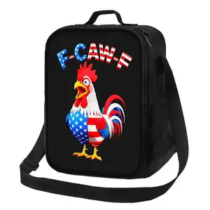 F-CAW-F Lunch Bag Crow Raven Chicken Casual Street Style Lunch Box for Everyday Use