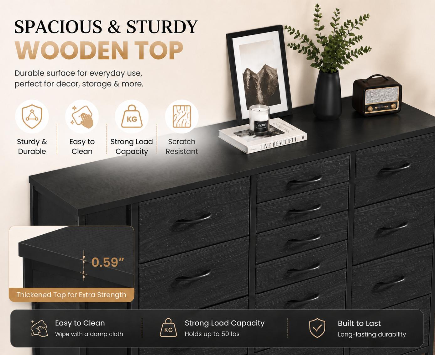 【Budget-Friendly Homehacks】Raybee 16 Deep Drawers Tall Dresser for Bedroom, Extra Large Fabric Chest of Drawers with Steel Frame, Wide Clothes Storage Tower Organizer Unit for Closet, Dorm, Living Room, Space Saving Vertical Furniture, #Backtoschool 【Budget-Friendly Homehacks】Raybee 16 Deep Drawers Tall Dresser for Bedroom, Extra Large Fabric Chest of Drawers with Steel Frame, Wide Clothes Storage Tower Organizer Unit for Closet, Dorm, Living Room, Space Saving Vertical Furniture, #Backtoschool