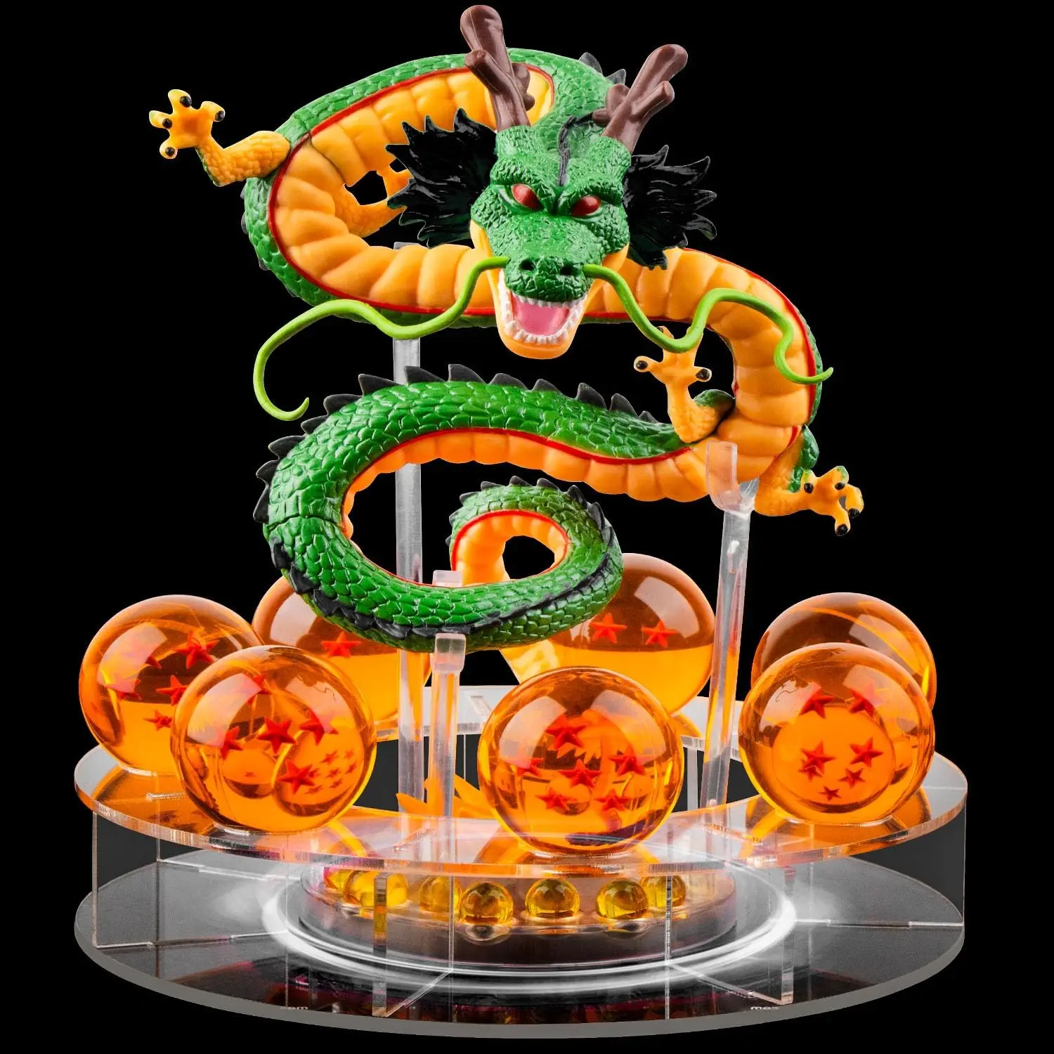 Shenron Mascot Collectible Item Art Toy Statue Set - Detailed Figures, 3.6cm Crystal Ball, Acrylic Base - Ideal for Display, Great Gift for Enthusiasts