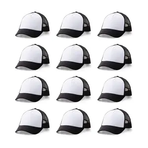 Cricut Trucker Hat Blank, Black/White 12-Count