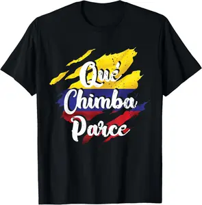 100% Cotton Fashion Garment Qué Chimba Parce Colombian Slang Flag Vintage Colombia Flag T-Shirt