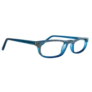 Bling Women Reading Glasses W (AB Blue)  Genuine European Crystals  +1.50..+2.75 (Blue)   NY Fifth Avenue