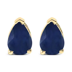 14K Gold 6x4MM Pear Shaped Gemstone Solitaire Stud Earrings
