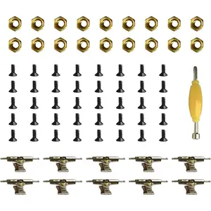 10x Trucks & 40x Screws & 20x Nuts & Spanner Tool for 96mm Fingerboard Skateboard Wooden Deck Parts Kit