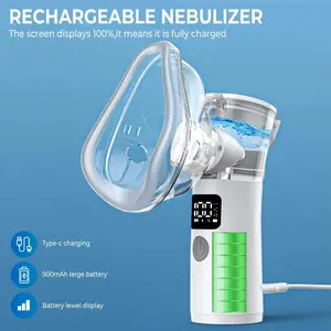 Portable Home Nebulizer, Handheld Ultrasonic Nebulizer, Includes Face Mask and Mouthpiece, Features a Compact and Self-Cleaning Design, Suitable for Home Use, Travel, and Respiratory Assistance.
