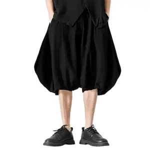 INCERUN Men's Opium Core Wide Leg Balloon Harem Pants - Dark, Aesthetic, Oversized Avant-Garde Streetwear Menswear Bottoms