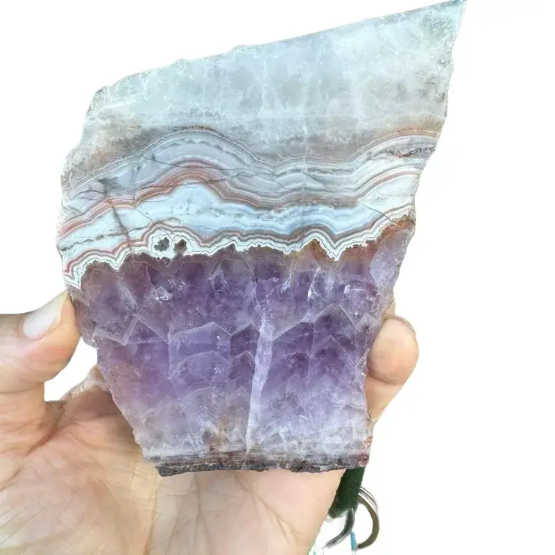 Amethyst Agate Crystal Plate AAA
