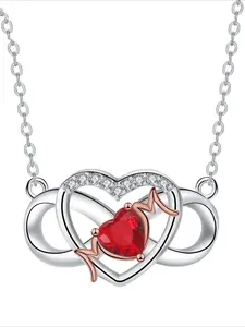Infinite Symbol Heart Mom Necklace, Pulse Heart Pendant, Emotional Mother's Day Gift, Elegant Zircon Jewelry, Ideal Birthday Present for Wife/nana