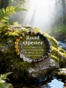 Unlock New Opportunities Lucky Bracelet Natural Crystal Tiger Eye Stone Obsidian Multi-Gem Combination Road Opener Wealth Fortune Jewelry