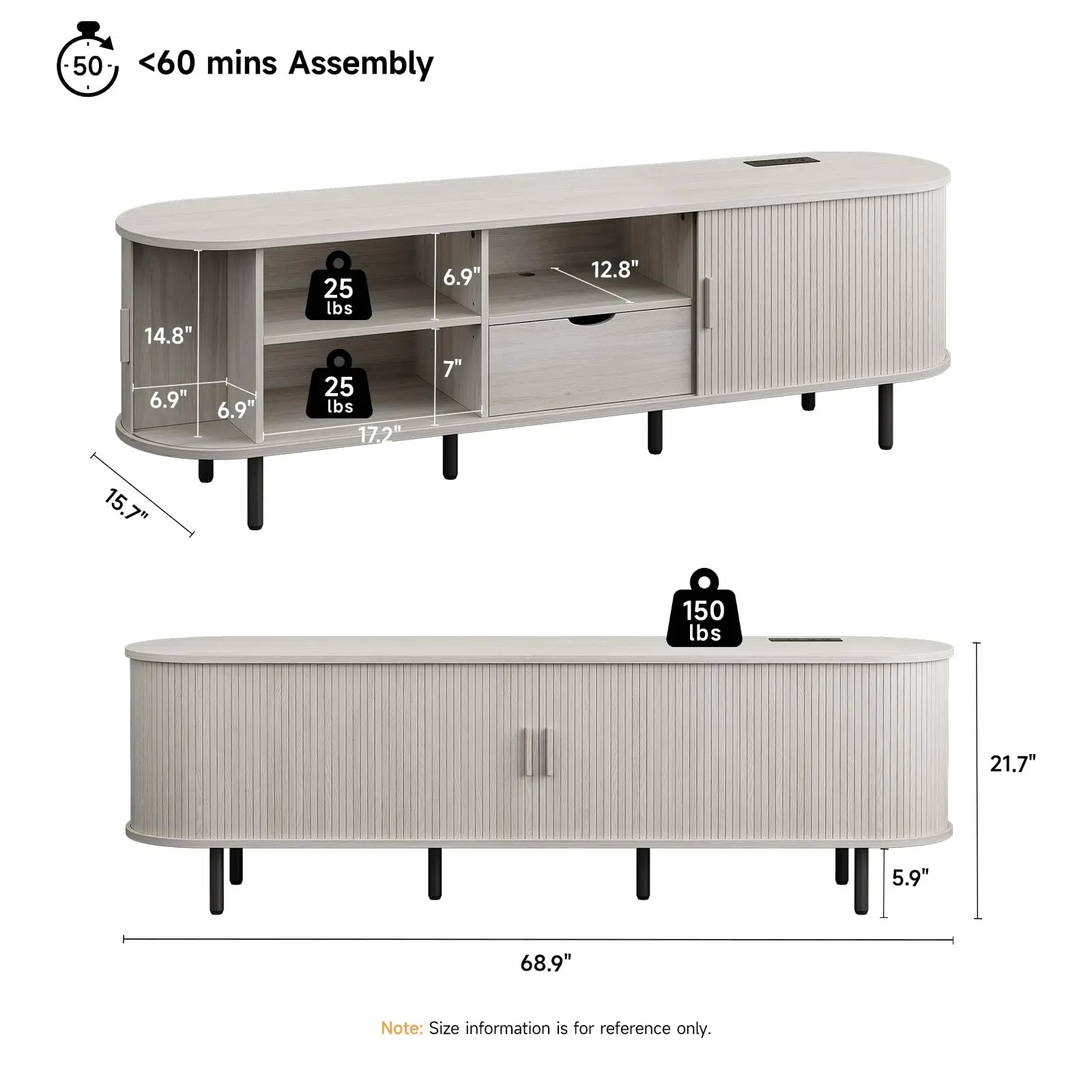 69" Style B-Natural White