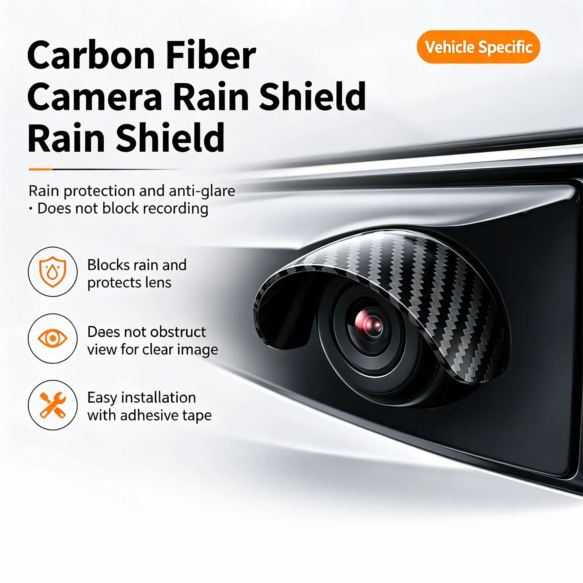 【Back to School】4/8 Pcs Car Rear-View Camera Rain Shield, Soft PVC Sun Shade Cover, Waterproof Protector Hood, Rainproof Lens Protection Car Accessories for Side & Rear Reversing Camera-MM1