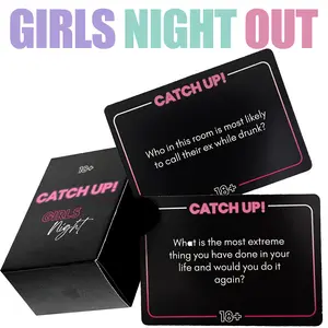 Girls Night Party Game Cards for Fun Conversations and Memorable Sisterhood Bonding, Drinking Cards Game‌ Catch Up!
