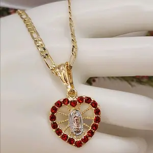 virgin Mary hearts chains 3 styles with chains Gold-plated live styles price dor each