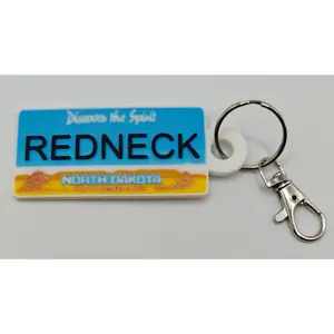 North Dakota License Plate Keychain - Customizable