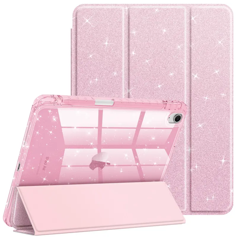 Fintie Hybrid Slim Protective Case for iPad Air 11" (M4/M3/M2 Chip)/10.9" 5th/4th Gen, Hard Shell Back Cover, Built-in Pencil Holder, Auto Wake-Close Flip Stand, Computer Accessories for Girls