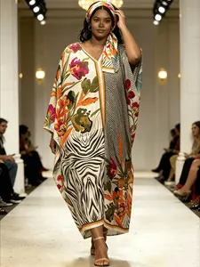 2-piece set woman‘ s Boho Kaftan Beach Cover Up  – Oversized Maxi Dress Beachwear for Summer Vacation & Resort Wear ✨