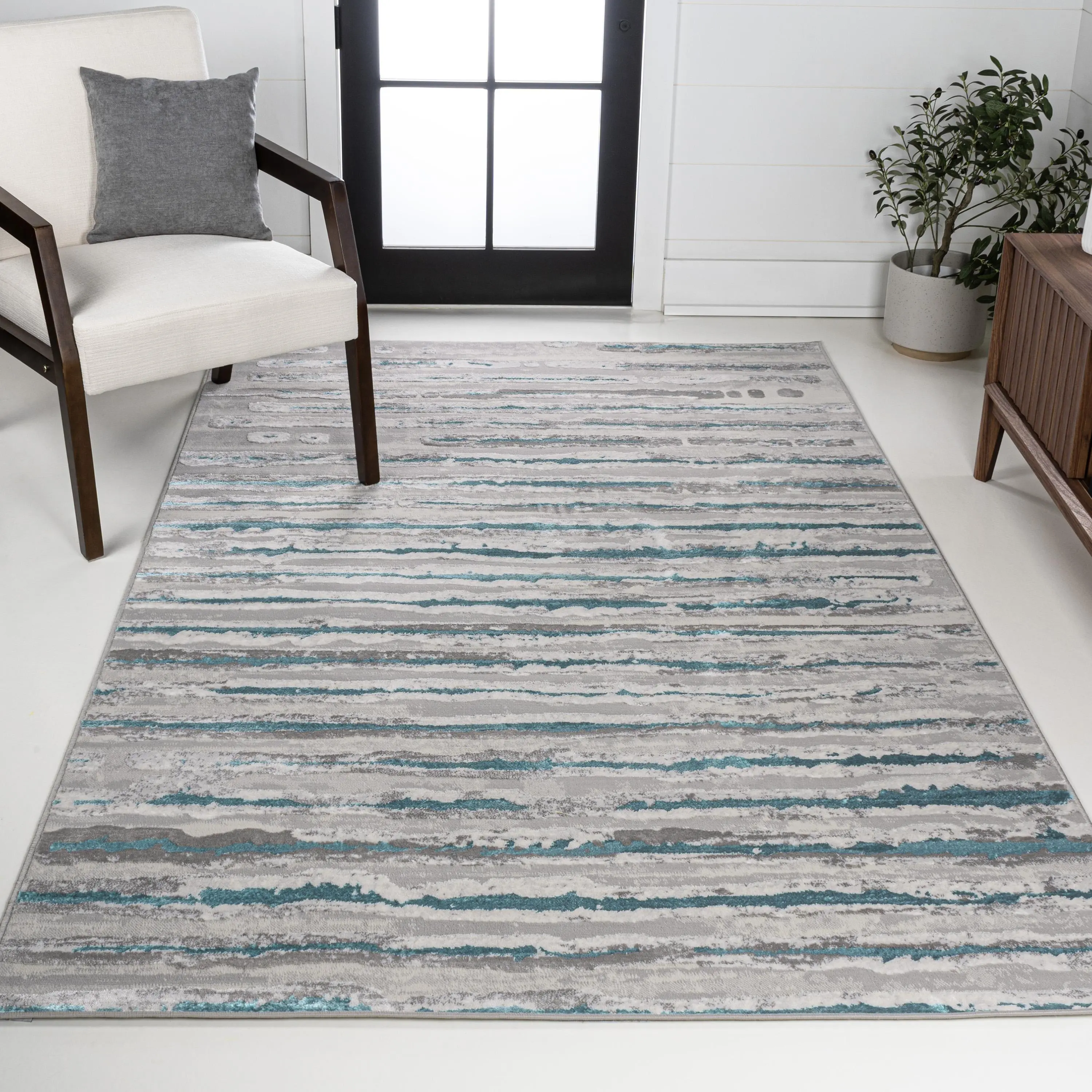 JONATHAN Y Batten Modern Stripe Indoor Area Rug - Home Decor Casual Indoor Floor Mat for Living Room Decor, Bedroom, Office