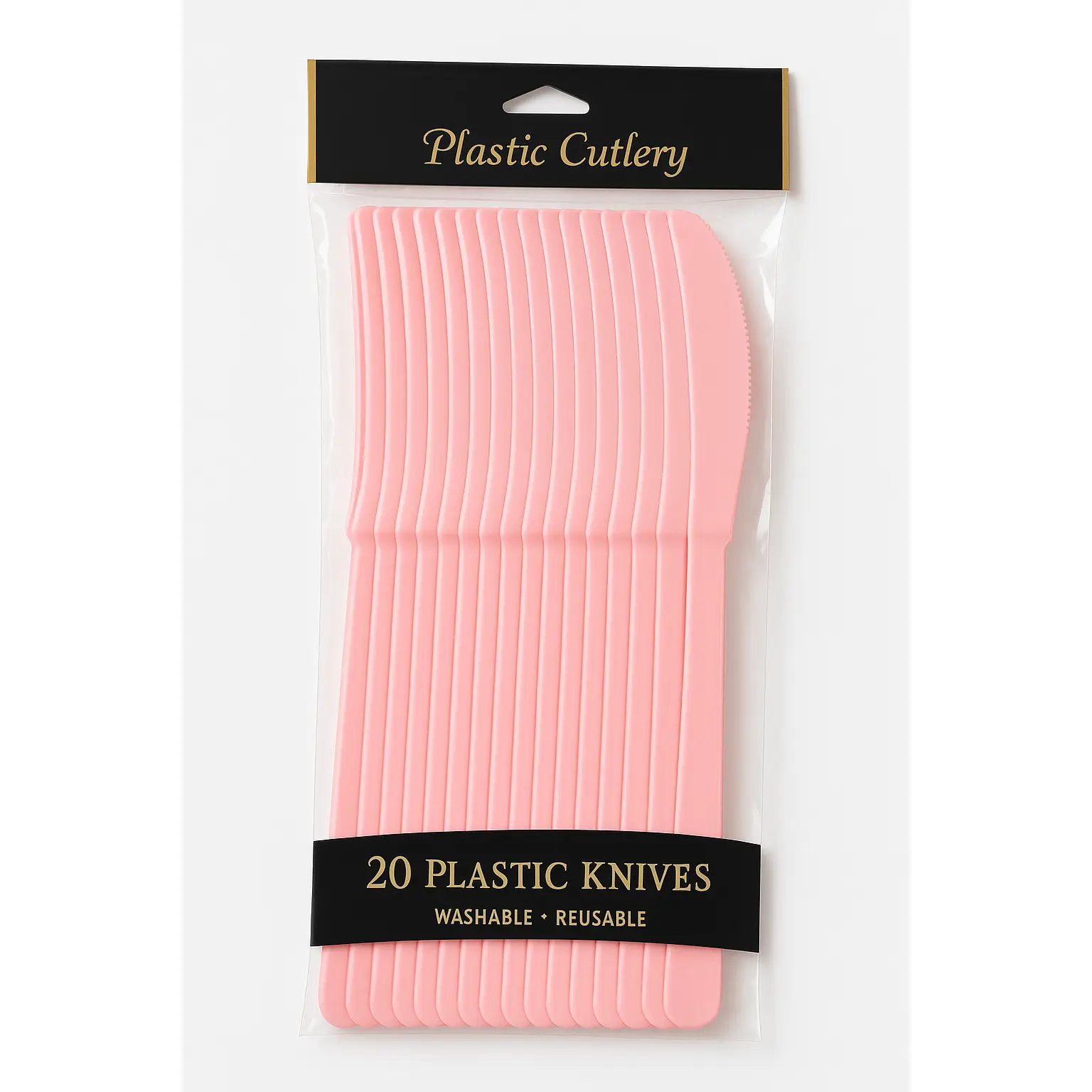 New Pink Plastic Knives - 7.5 in. - 20 Pack