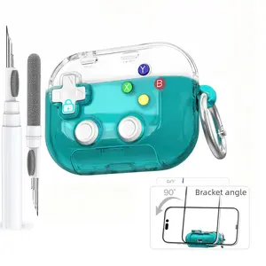 Compatible with AirPods Pro 3rd Case (2025) with Cleaner Kit, Transparent Anti-Loss Lanyard and Stand, Protect Your AirPods Pro 3