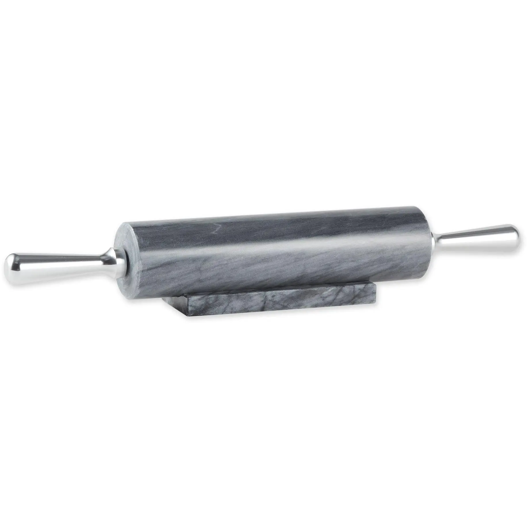 RSVP 17.5" Grey Marble Rolling Pin with Stand