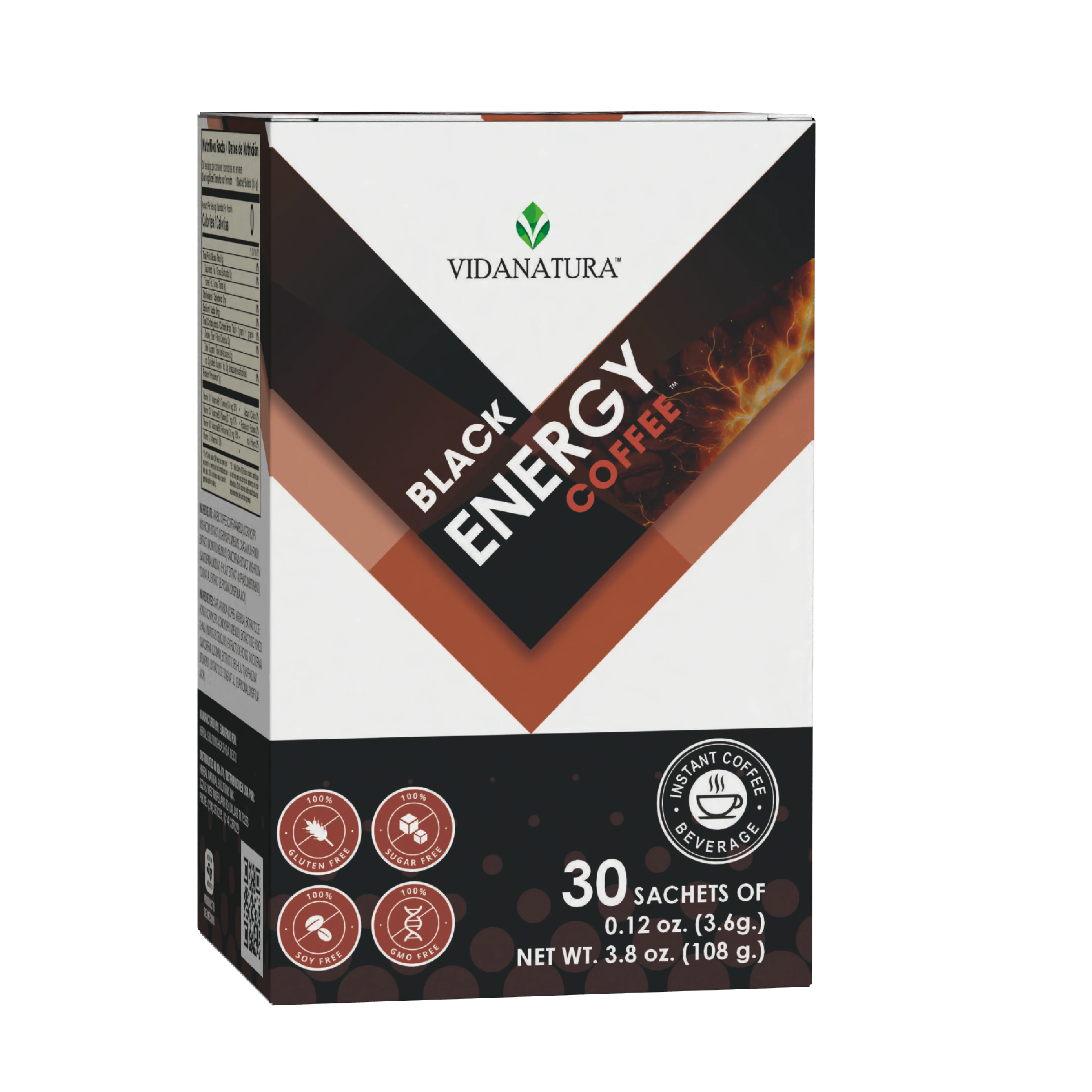 VIDANATURA Black Energy Mushroom Coffee | Premium Arabica | 30 Sachets