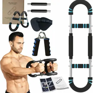 Twister Arm Trainer, 66-110 lbs Chest & Arm Trainer for Men & Women, Adjustable Chest Workout Equipment with Light Hand Grip Trainer & Pads
