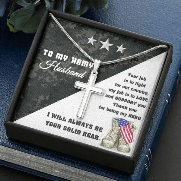 Husband Necklace, To My Army Husband On Veteran Day, Military Husband Necklace, Parting Gift For Husband, Gift For Army Future Husband