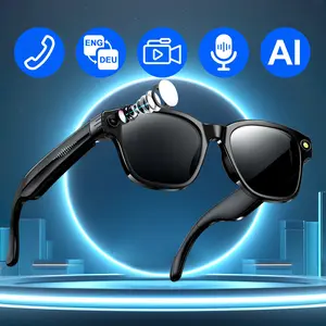 Ai Smart Glasses with Camera, Wireless Bluetooth-compatible Audio, HD Video Recording, Rechargeable Battery, Outdoor Adventure Vlog
