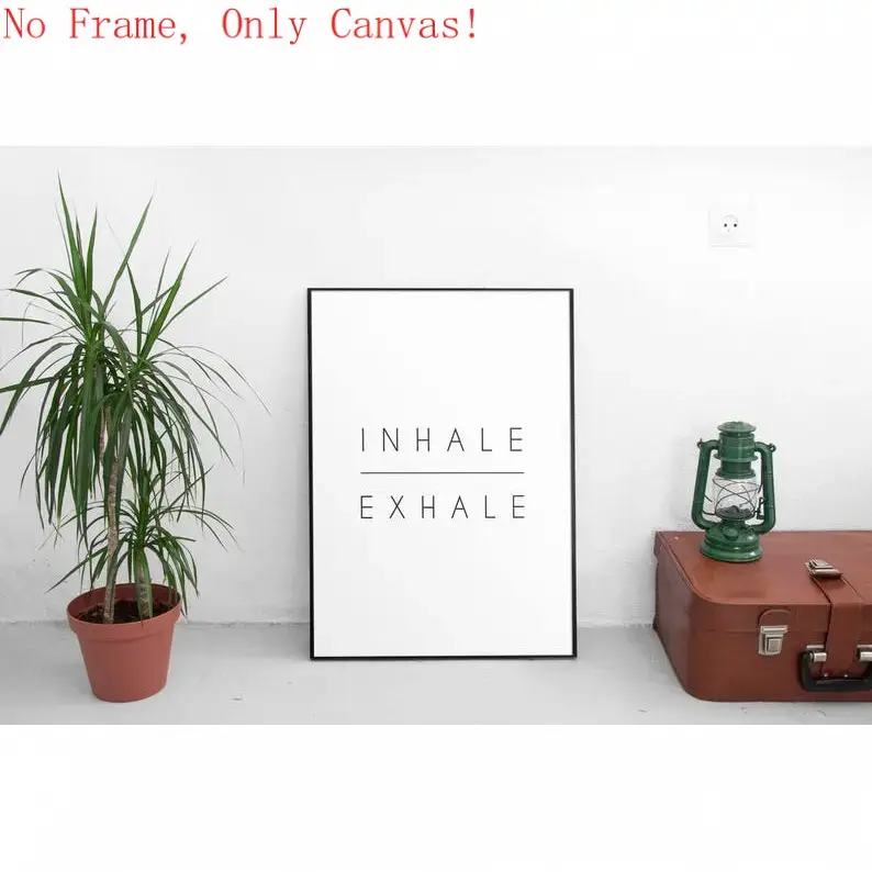 "Inhale Exhale Print |     Yoga Motivation Wall Decor - Inspirational Quote Art for Home & Studio"Unframed Glossy