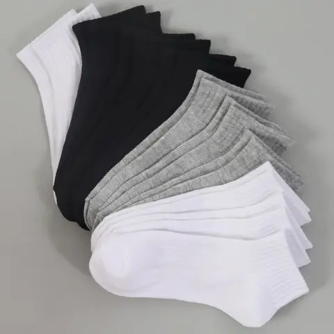 Women's Solid Fitted Ankle Socks, Plain Socks, Comfy Breathable Socks for Women, Multipack Minimalist Simple Style Socks for Daily Wear, Women's Hosiery