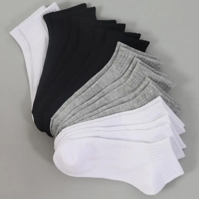 Women's Solid Fitted Ankle Socks, Plain Socks, Comfy Breathable Socks for Women, Multipack Minimalist Simple Style Socks for Daily Wear, Women's Hosiery